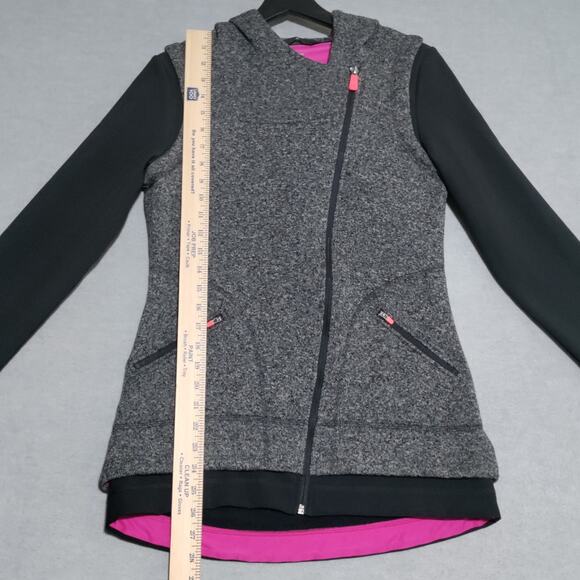 Sweaty Betty Fleece Knitted Jacket Size S Womens Full Zip Hooded Athletic - Picture 12 of 13